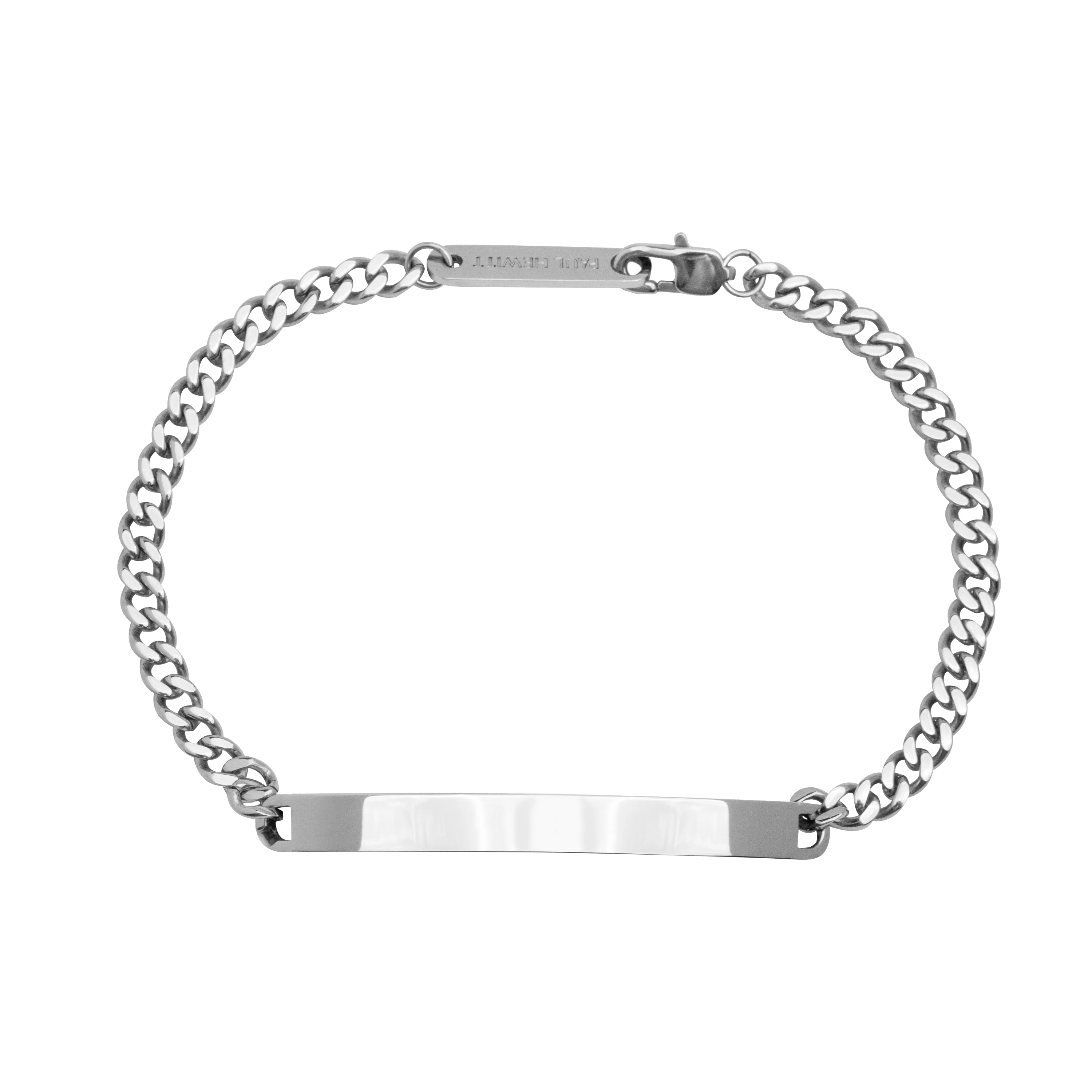 Men's Engravable ID bracelet silver