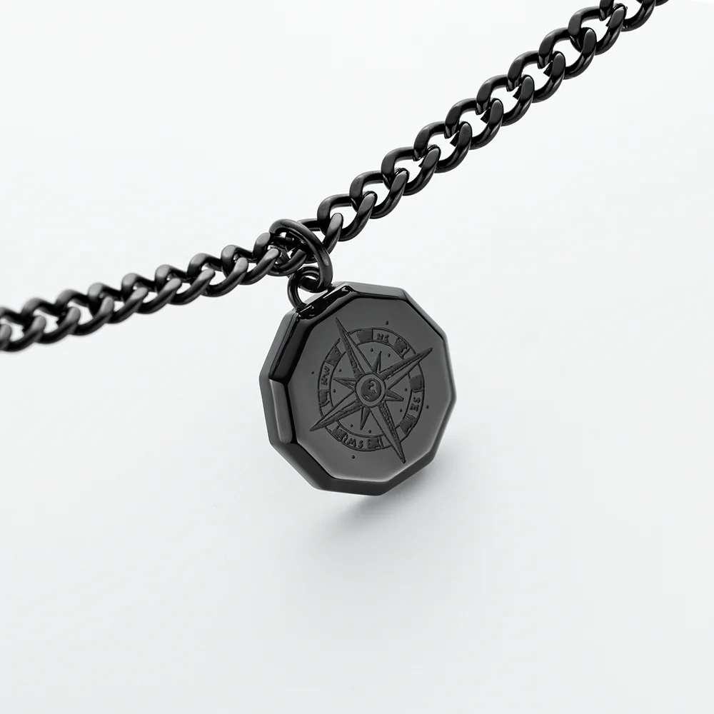 Men's Windrose III Necklace Black