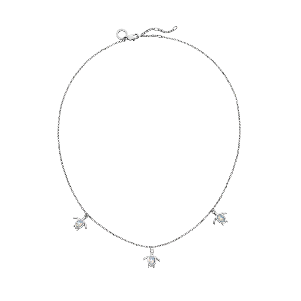 Turtle Necklace White Breeze Silver