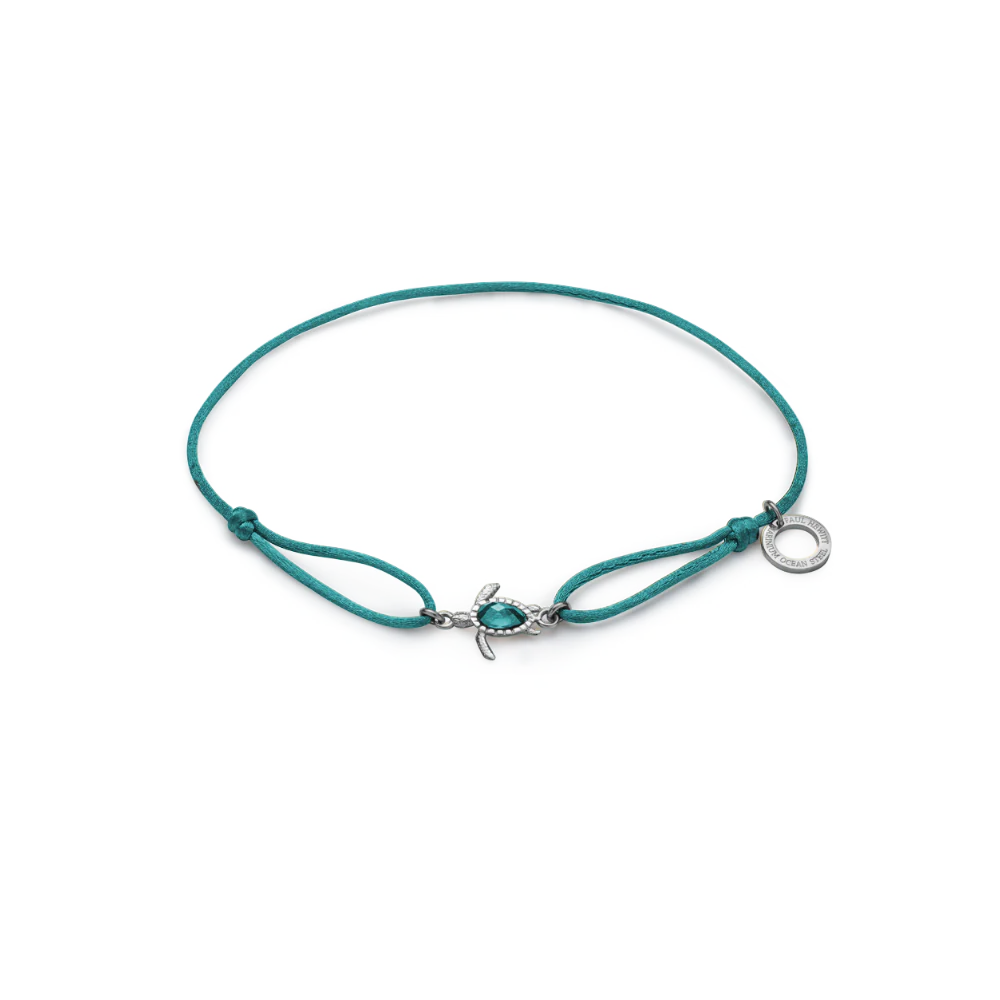 Turtle bracelet aquamarine silver