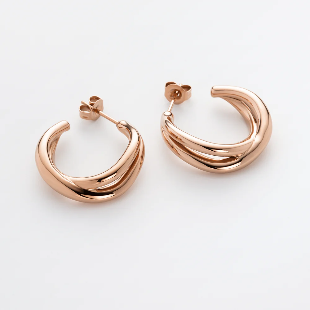 Waves Earring Rose Gold