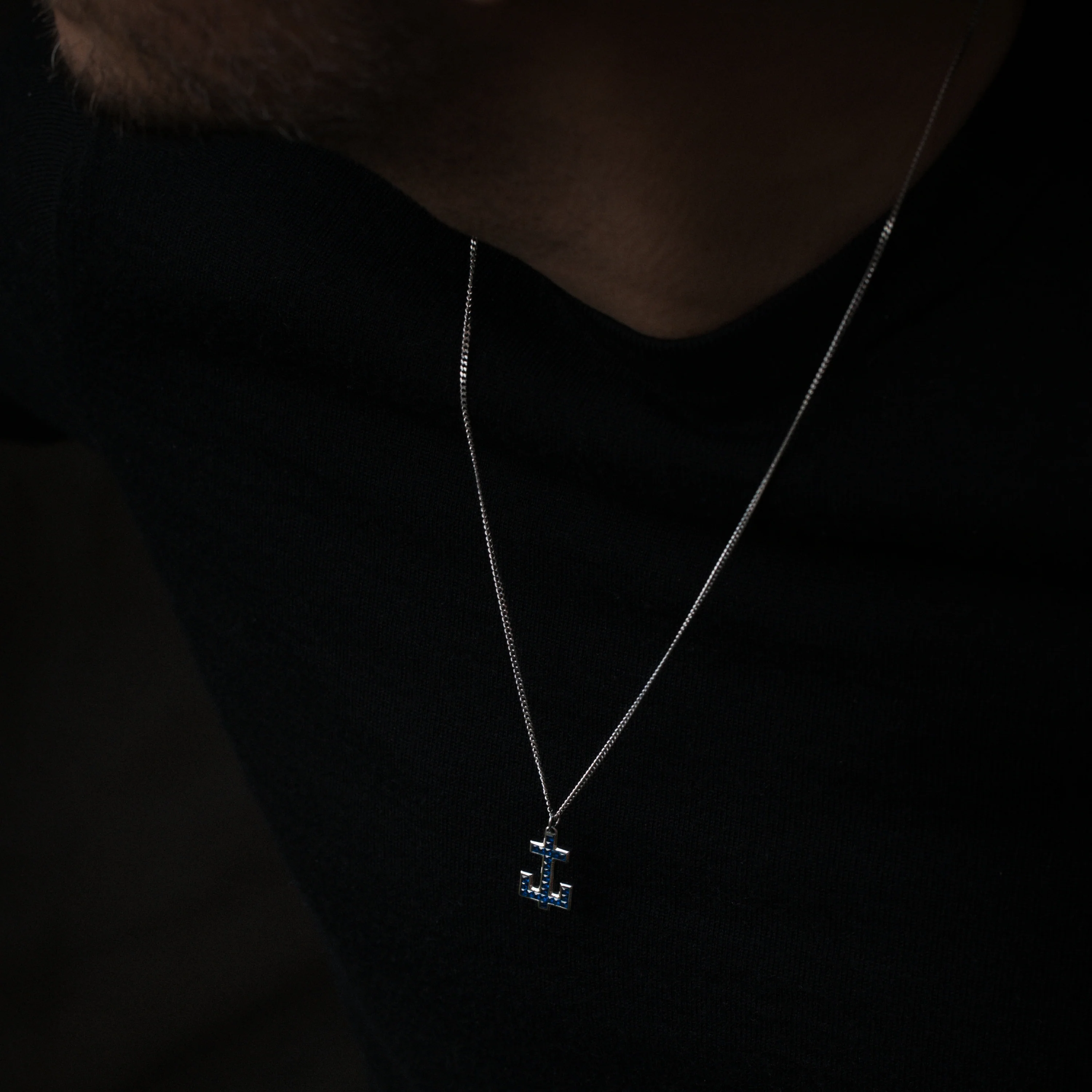 Men's Anchr Necklace Silver