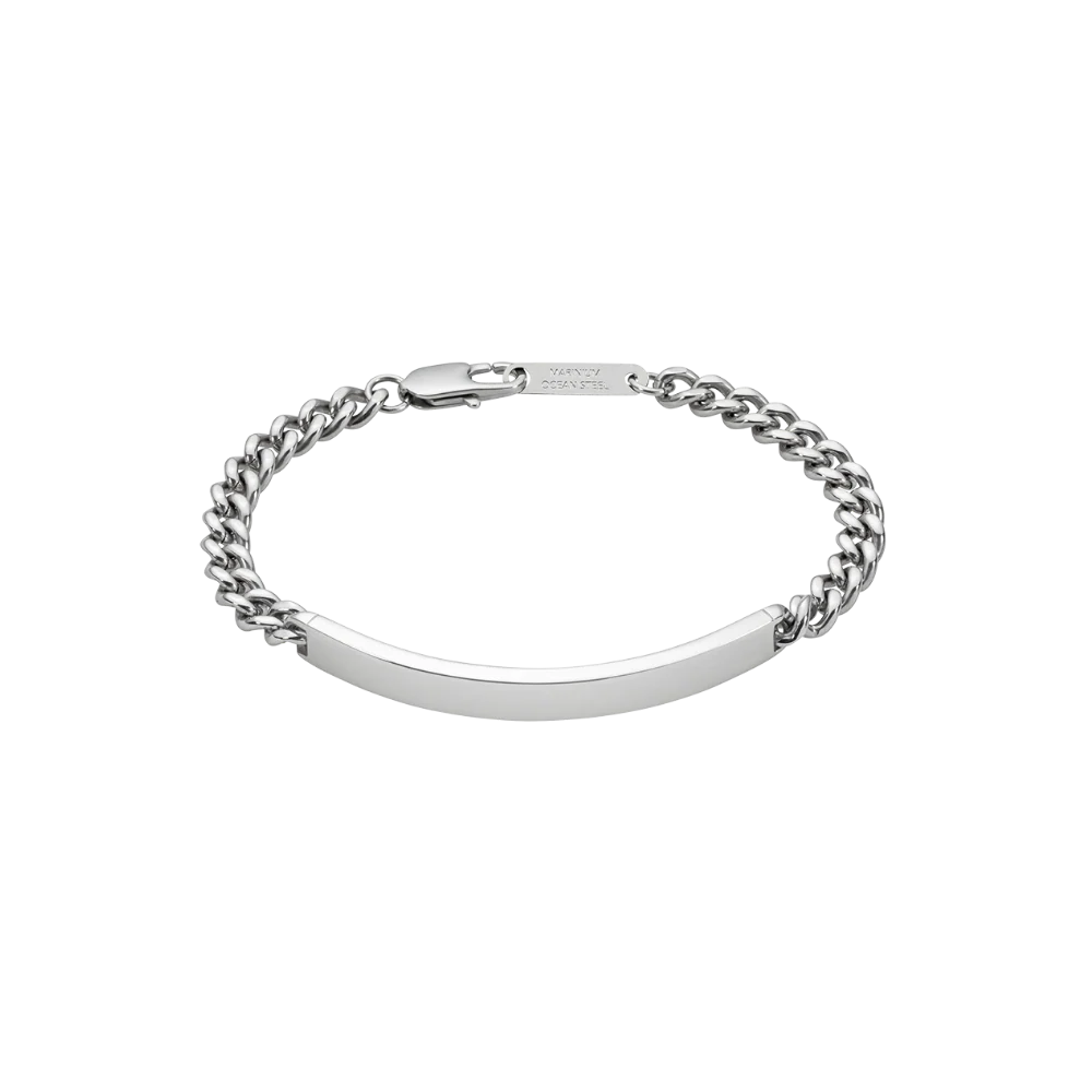 Men's ID Bracelet Bold Silver