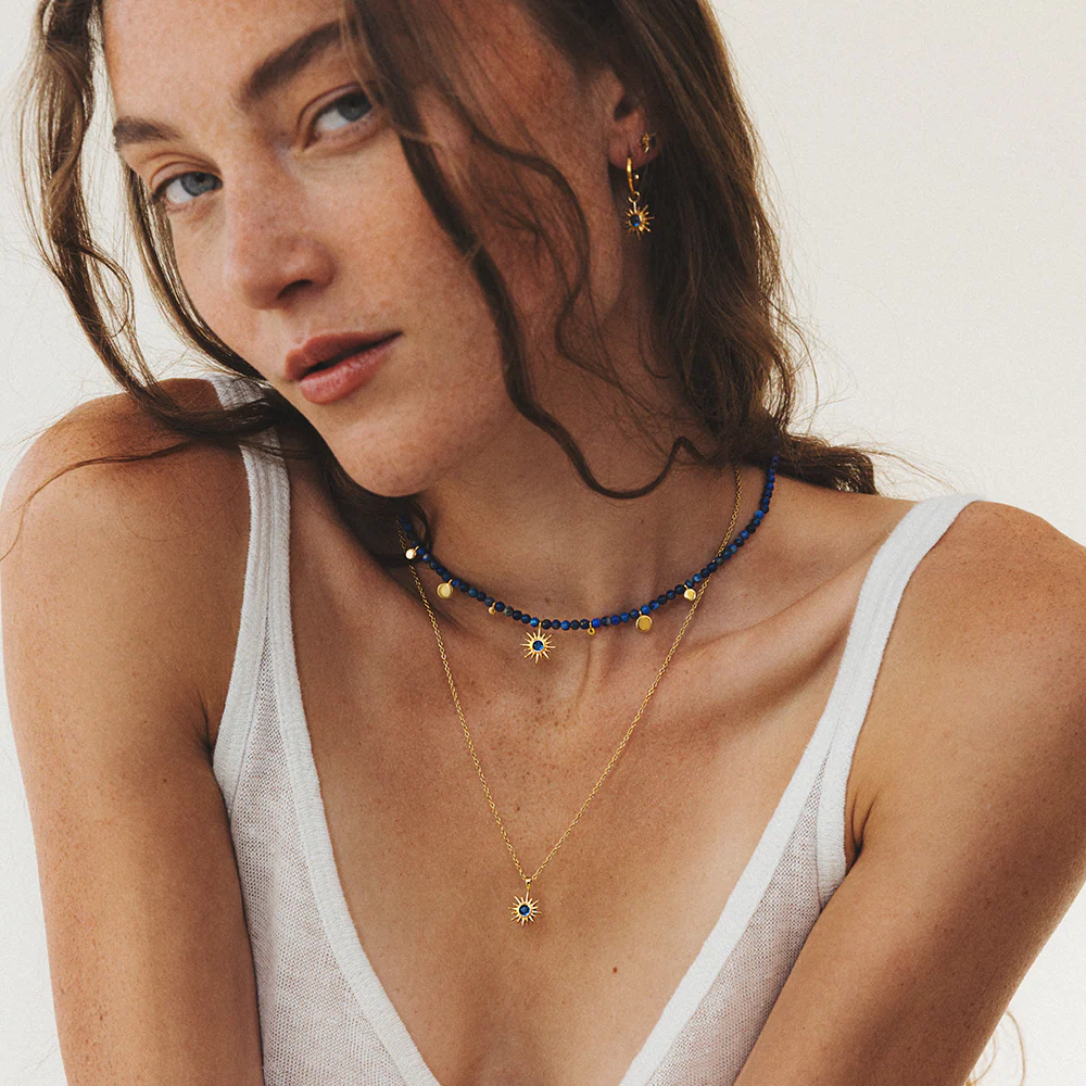 Aurora Azure Necklace Gold