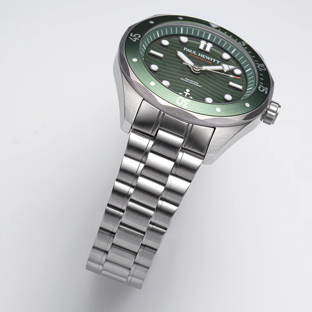 Ocean Diver Multilink Watch Silver Green