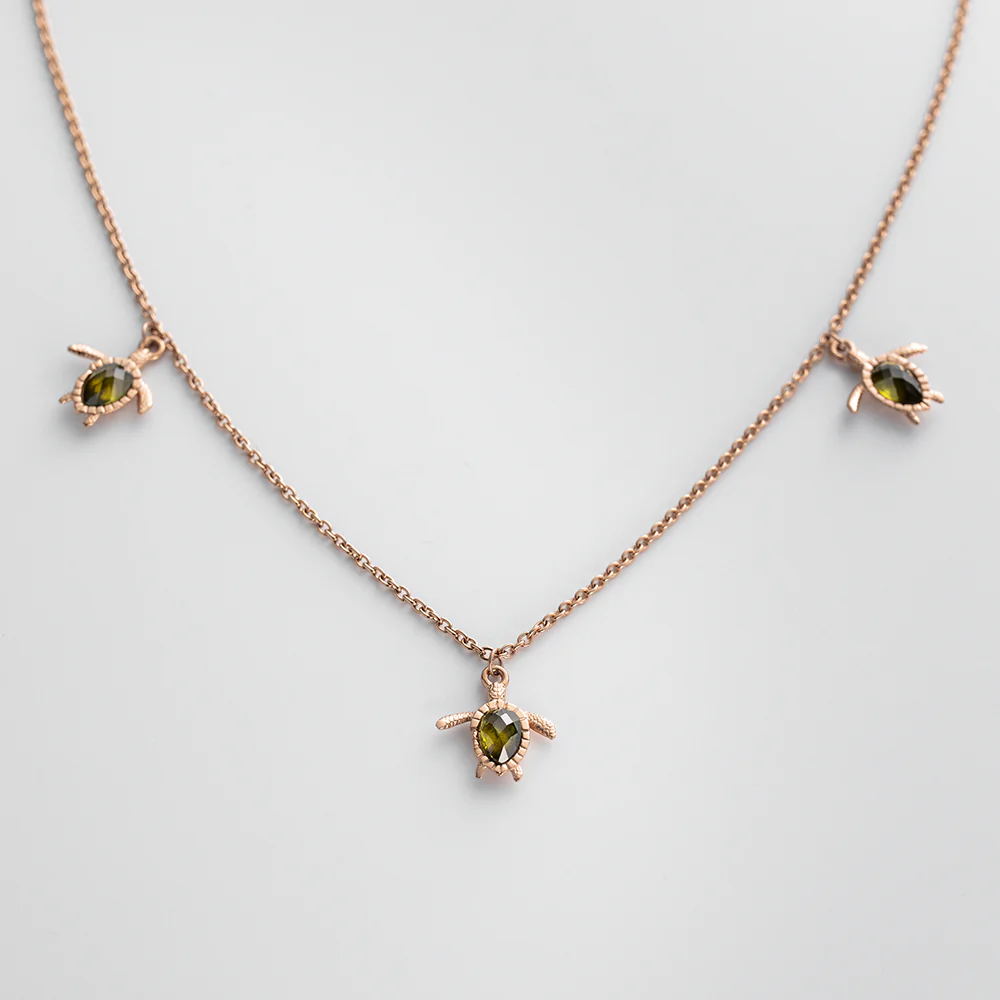 Turtle Necklace Rose gold