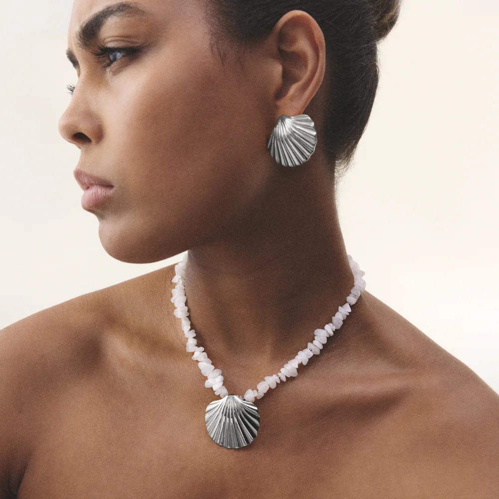 Scallop Big Necklace Silver