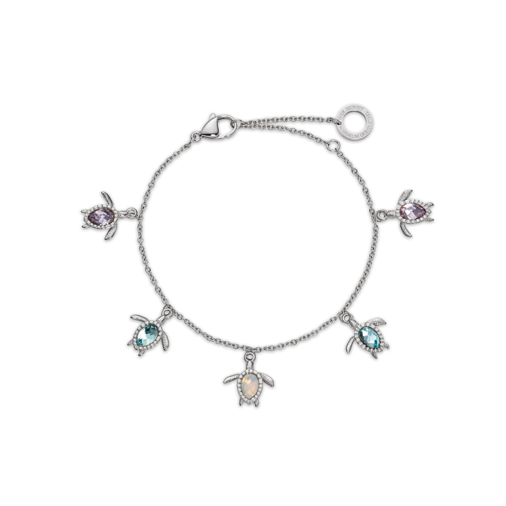 Turtle Rainbow Bracelet Silver