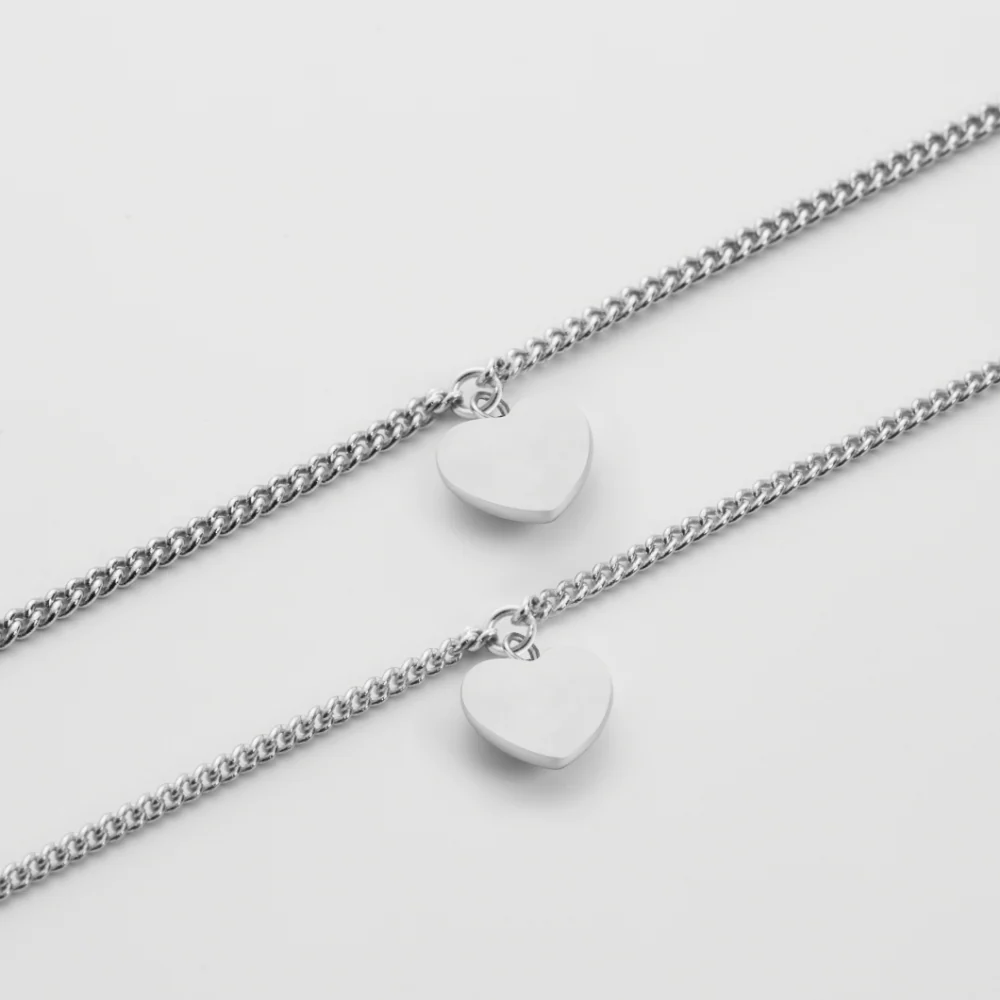 Ocean Heart Mama & Mini Set Silver