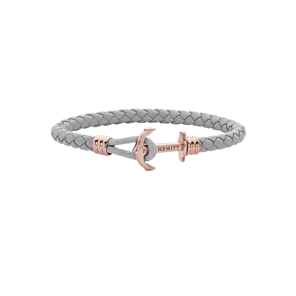 Anchor bracelet Phrep Lite Rose gold Leather Grey