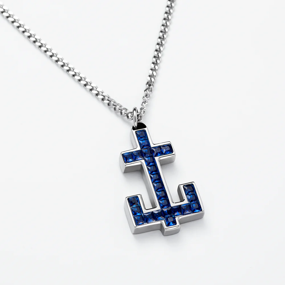 Men's Anchr Necklace Silver