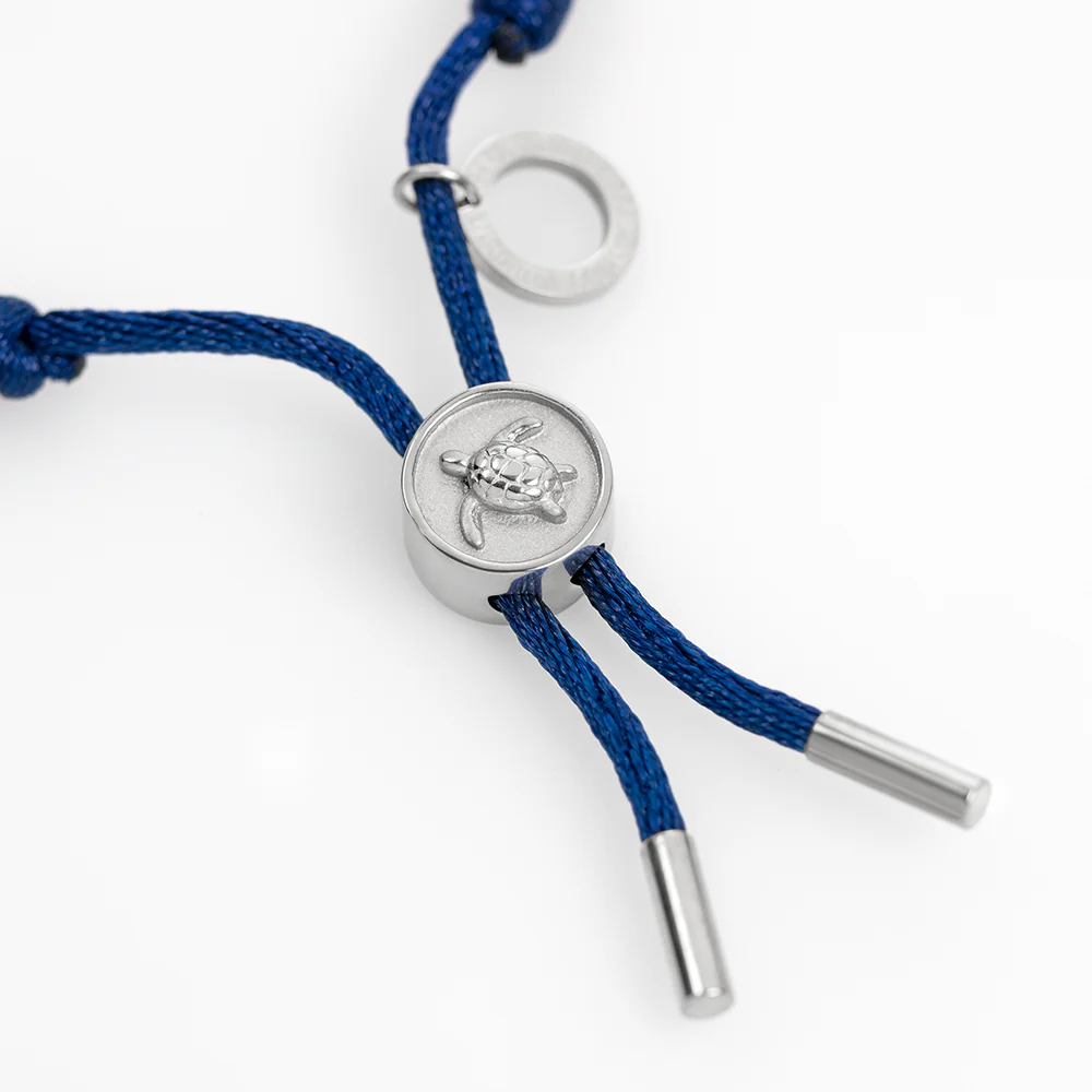 Turtle Anchor Chain Bracelet Silver Navy