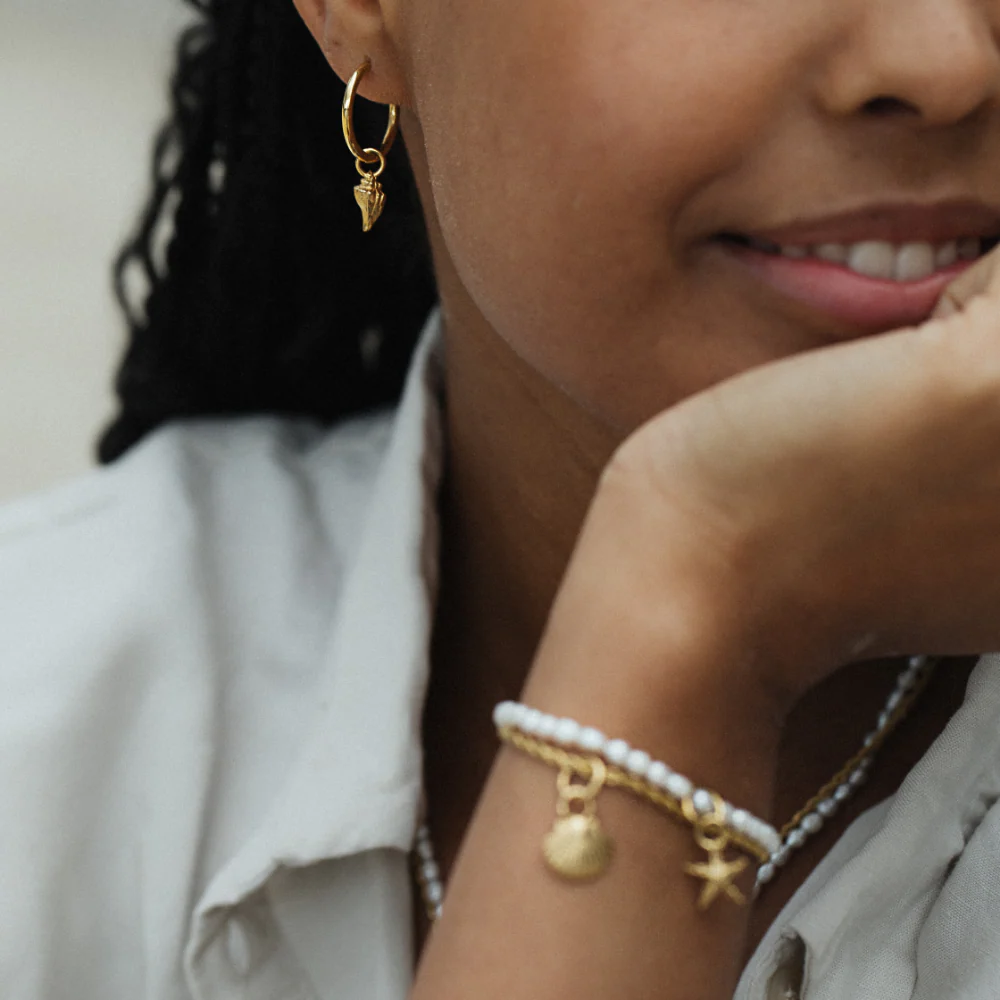 Sea Shell Charm Gold