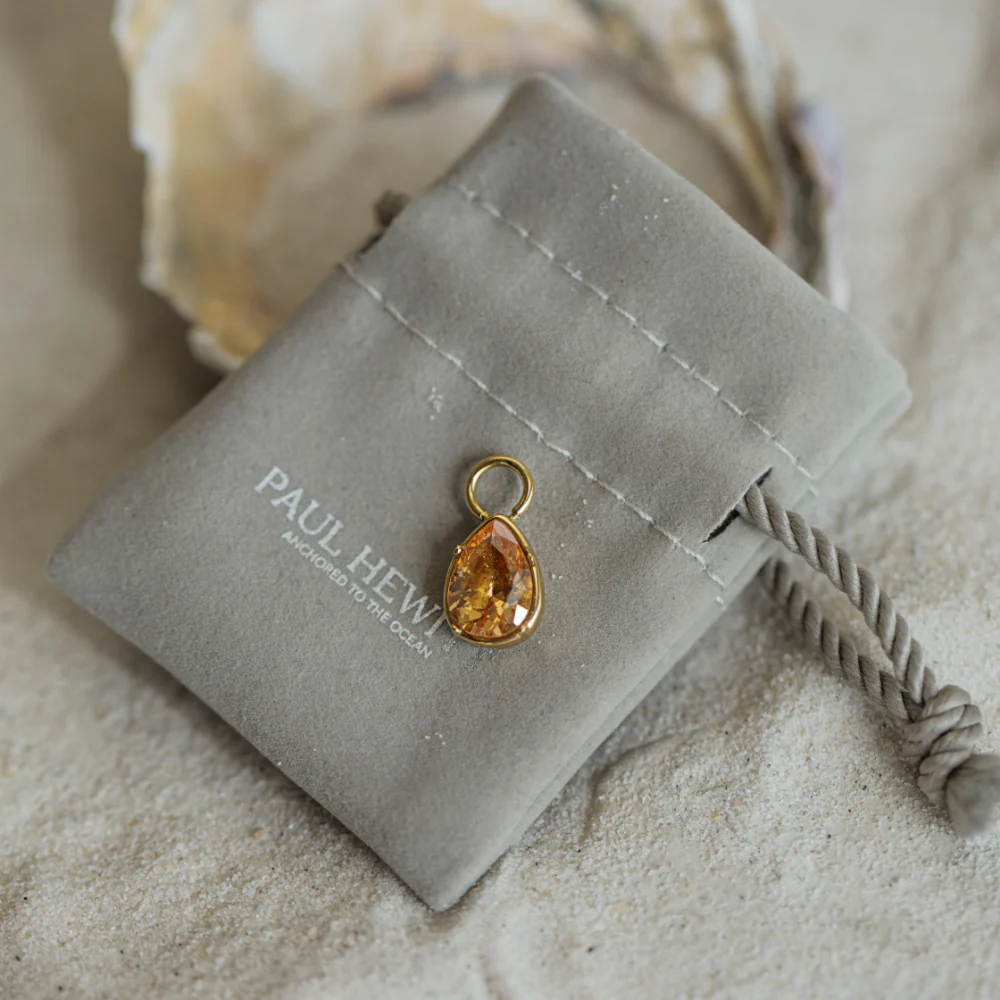 Peach Stone Charm Gold