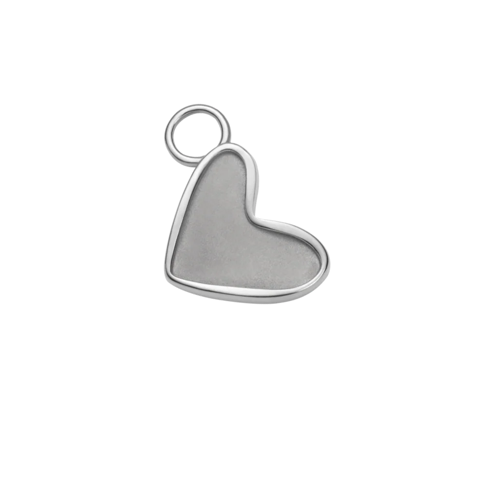 Engravable Heart Charm Silver
