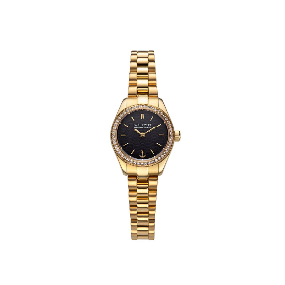Petit Soleil Round Watch Gold Black Crystal