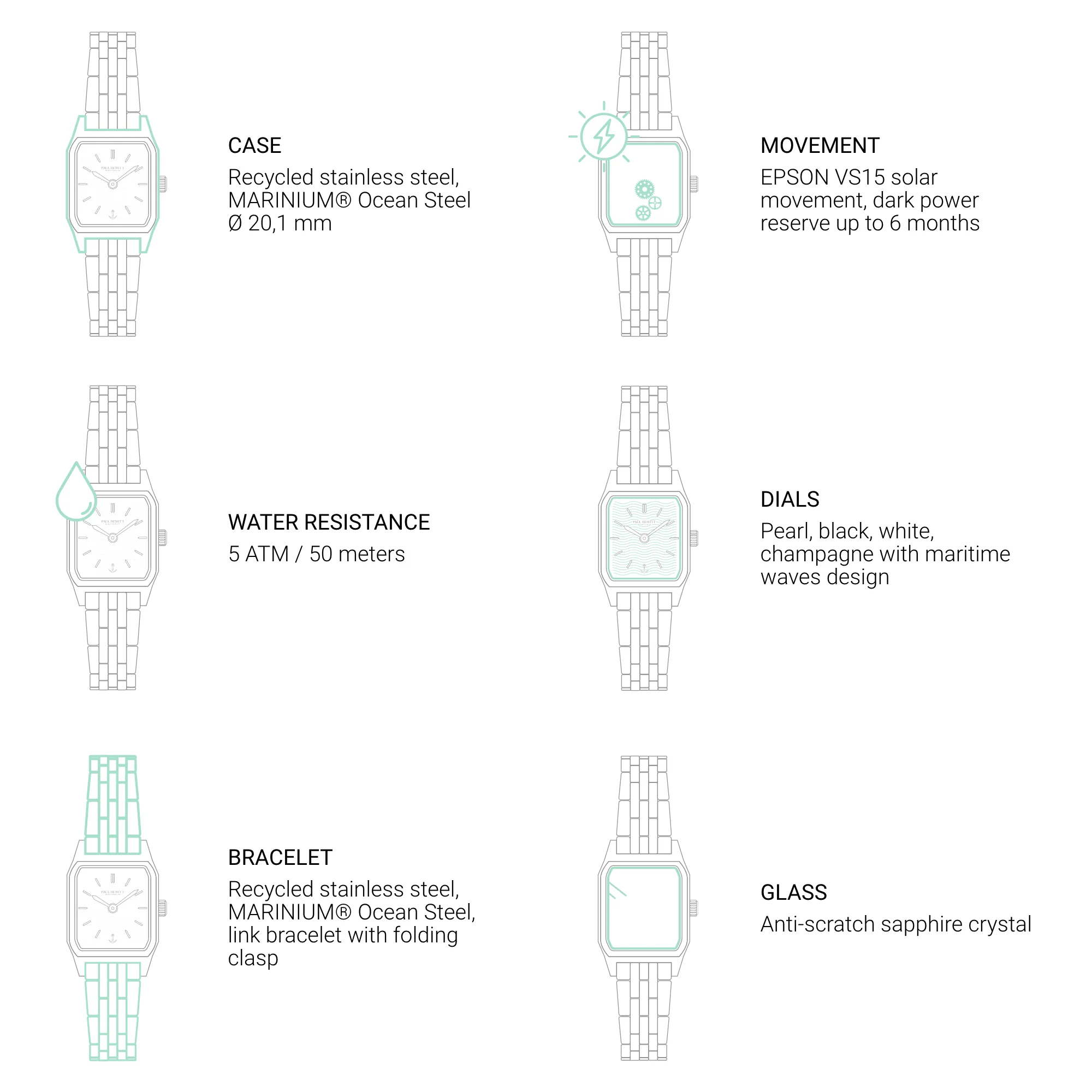 Petit Soleil watch gold white