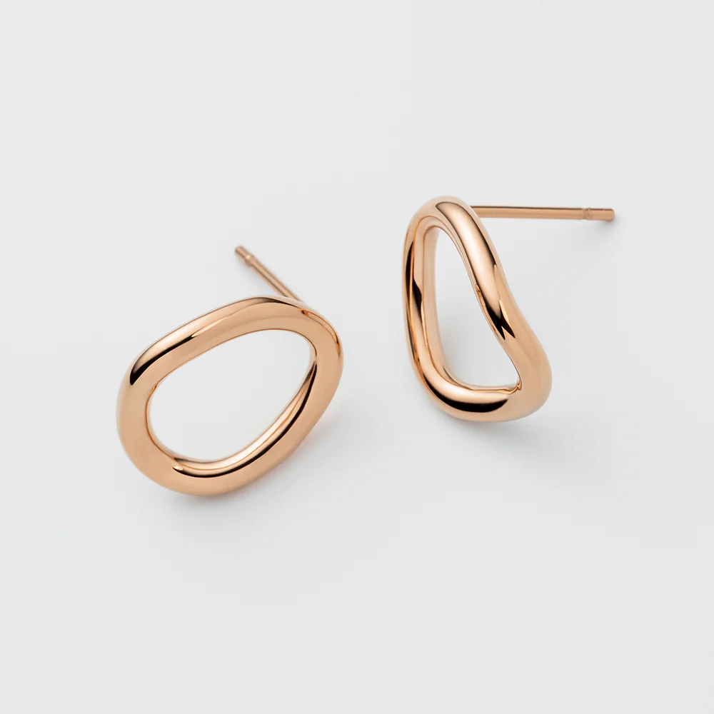 Waves Mono Earring Rose Gold