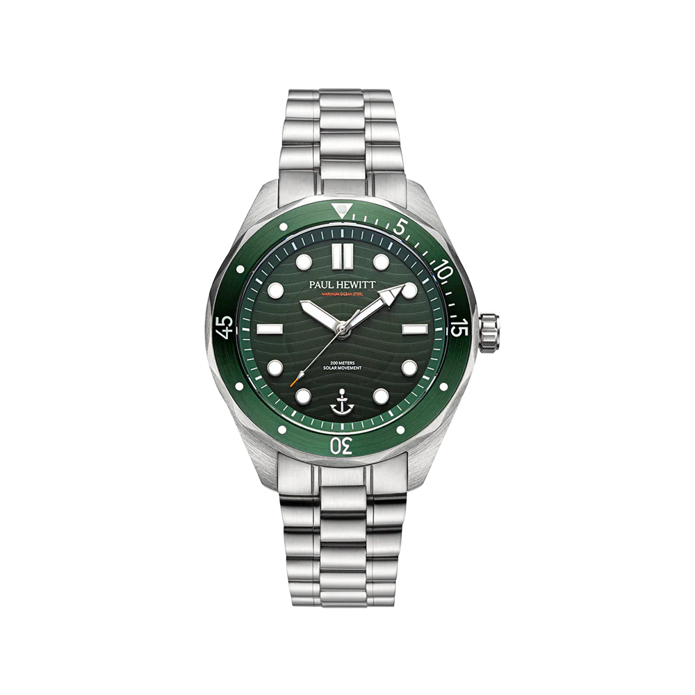 Ocean Diver Multilink Watch Silver Green