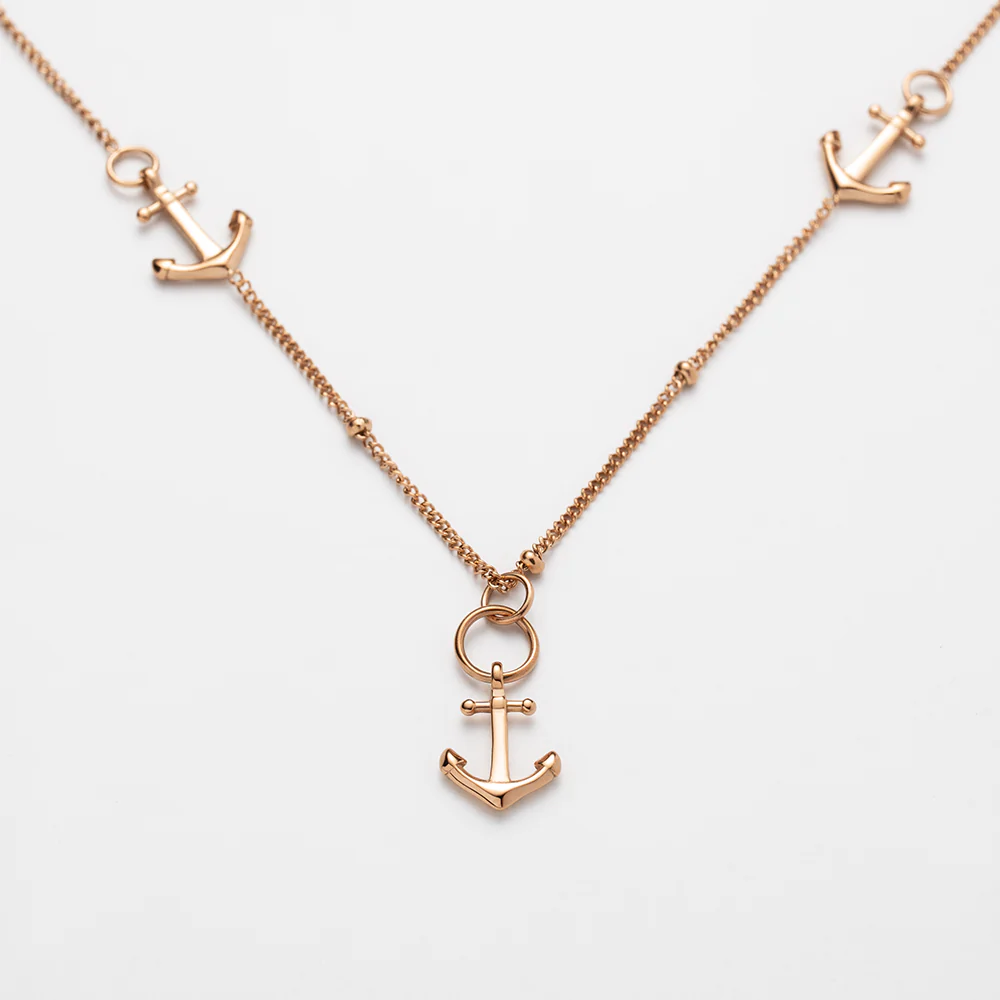 The Anchor II Necklace rose gold
