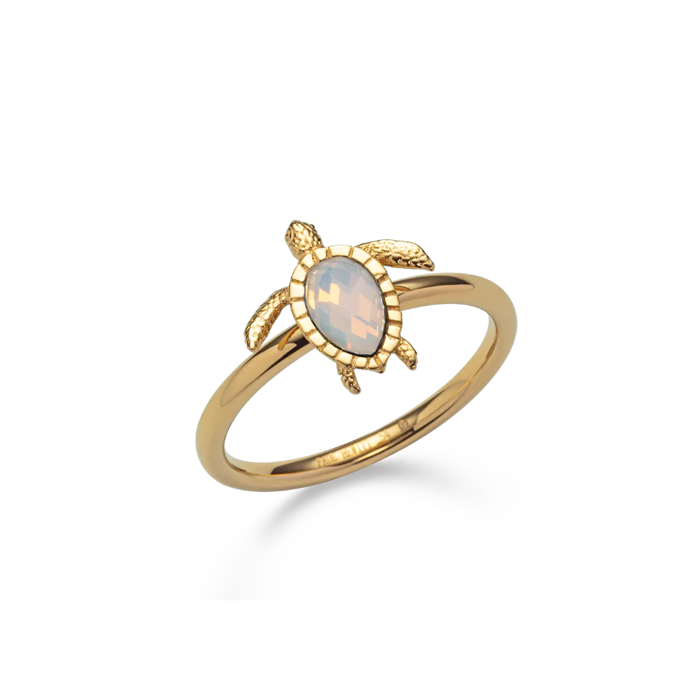 Turtle Ring White Breeze Gold