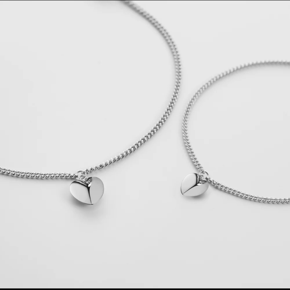 Ocean Heart Mama & Mini Set Silver