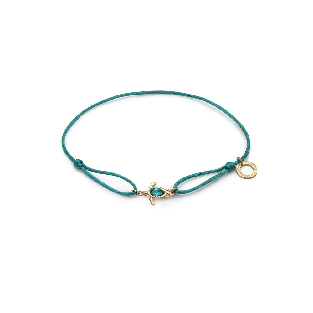 Turtle Bracelet Aquamarine Gold