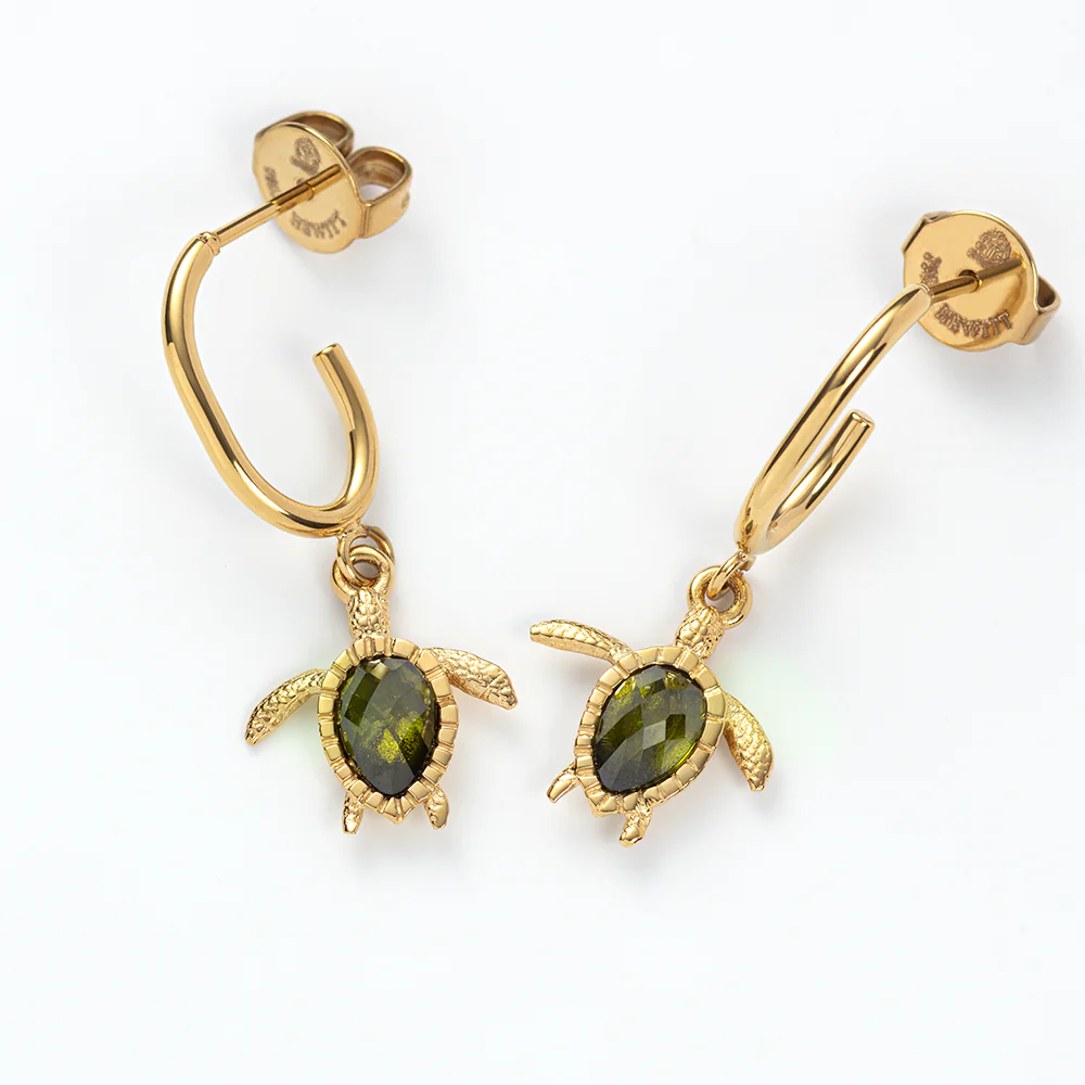 Turtle Hoops Earring Gold