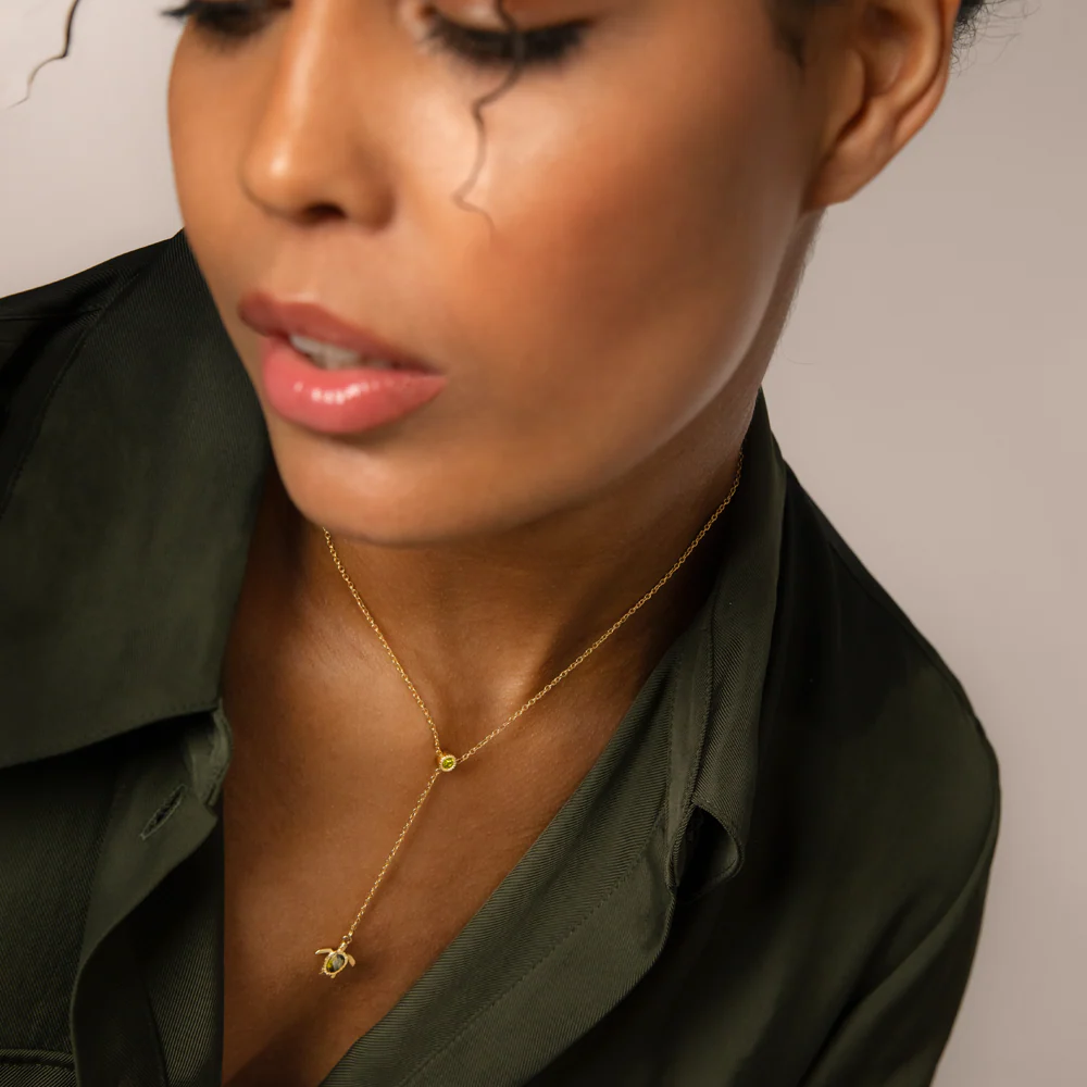 Turtle Y Necklace Gold