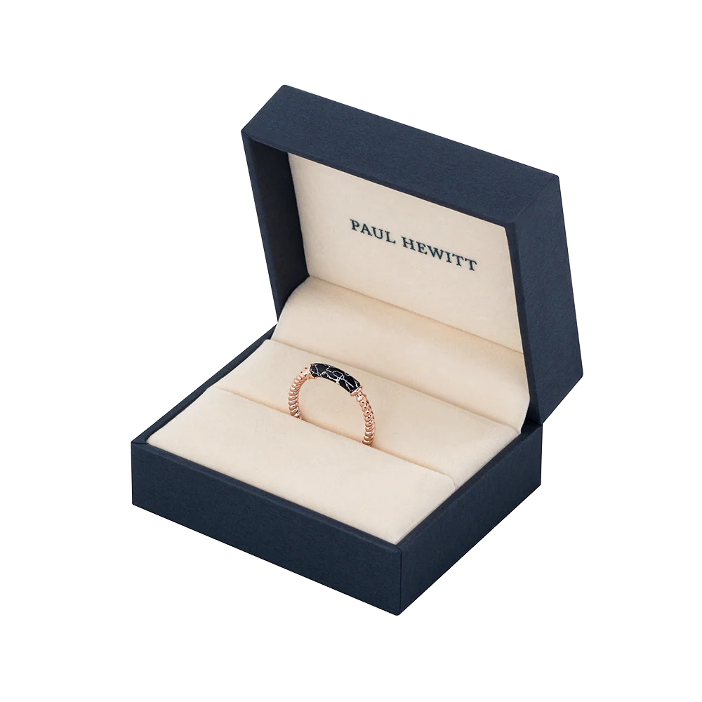 Ring Starboard Rose Gold Black Marble