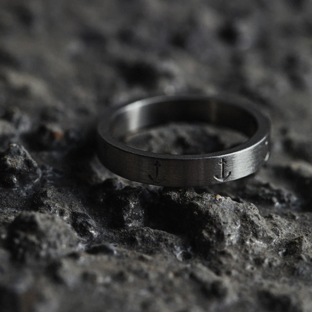 Men's Anchor ring silver
