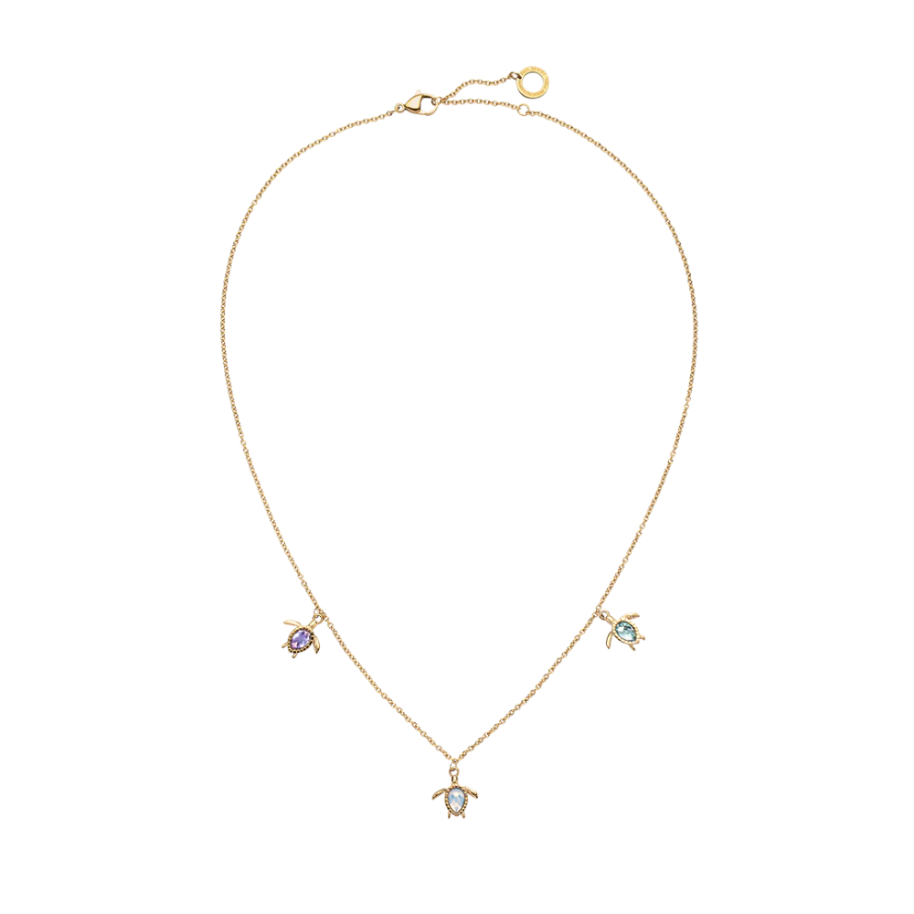 Turtle Rainbow Necklace Gold