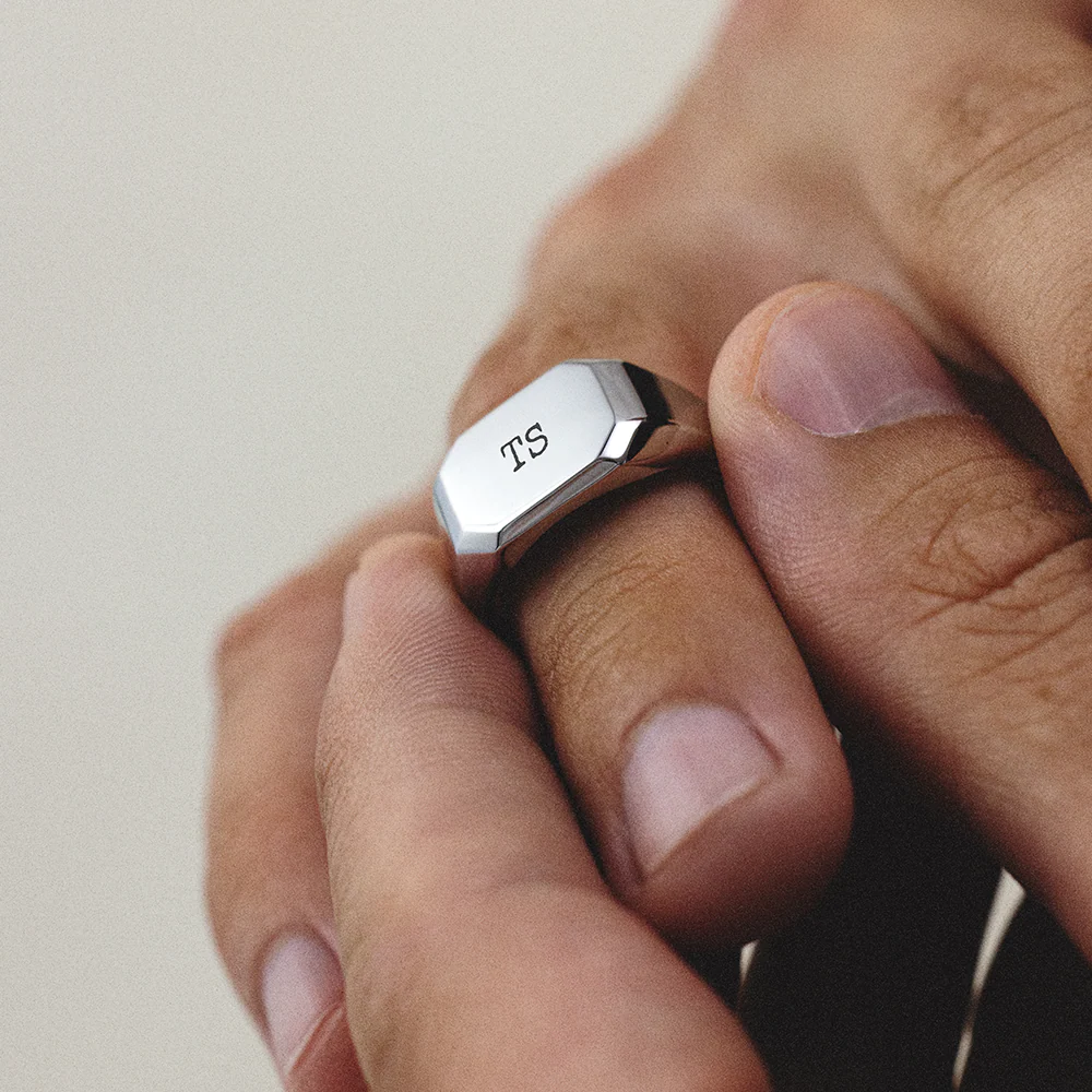 Men's Octagonal Signet Ring silver