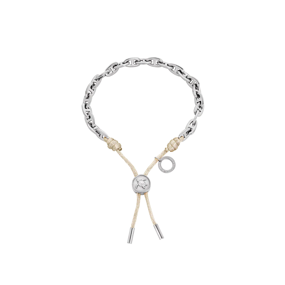 Turtle Anchor Chain Bracelet Silver Sand