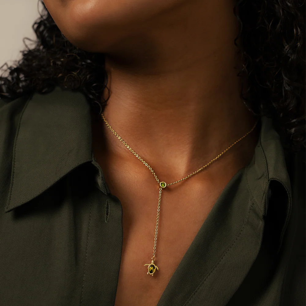 Turtle Y Necklace Gold