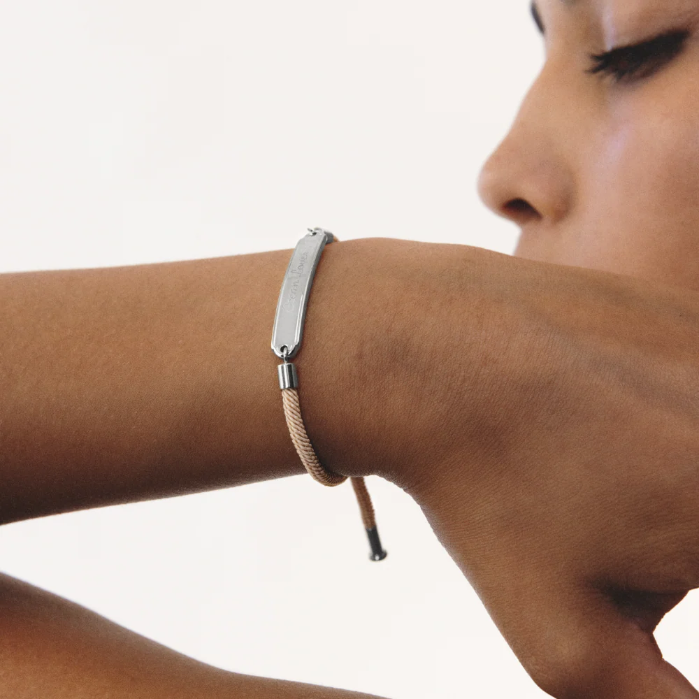 Vitamin Sea Engraved Bracelet Silver Sand