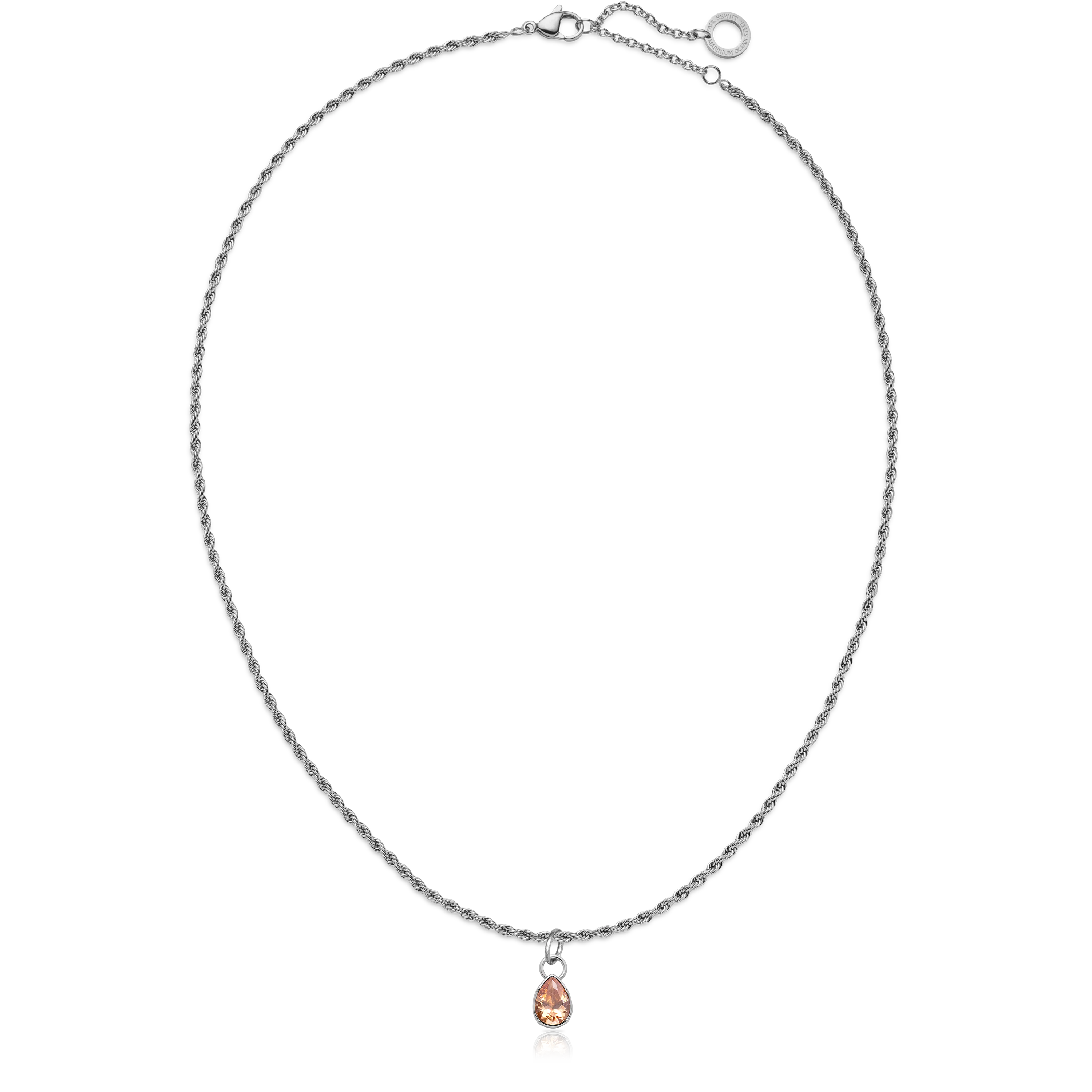 Peach Stone Charm Silver