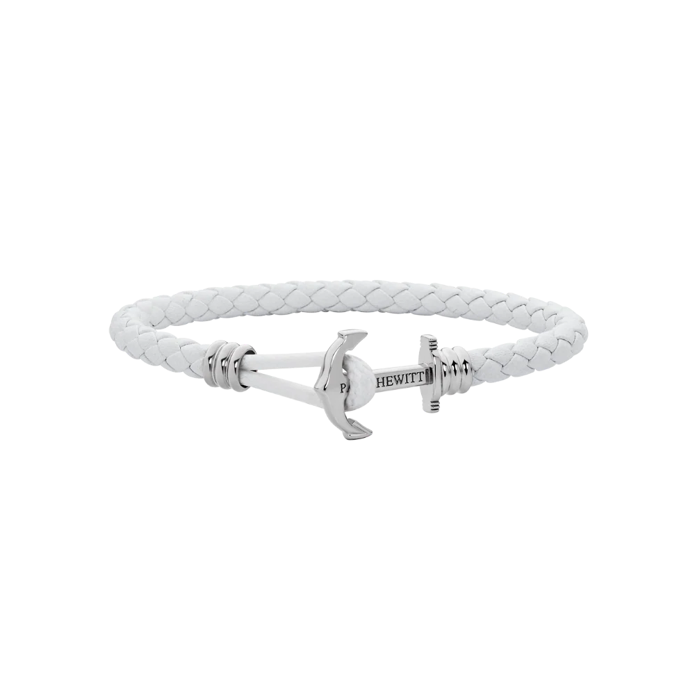 Anchor Bracelet Phrep Lite Silver Leather White