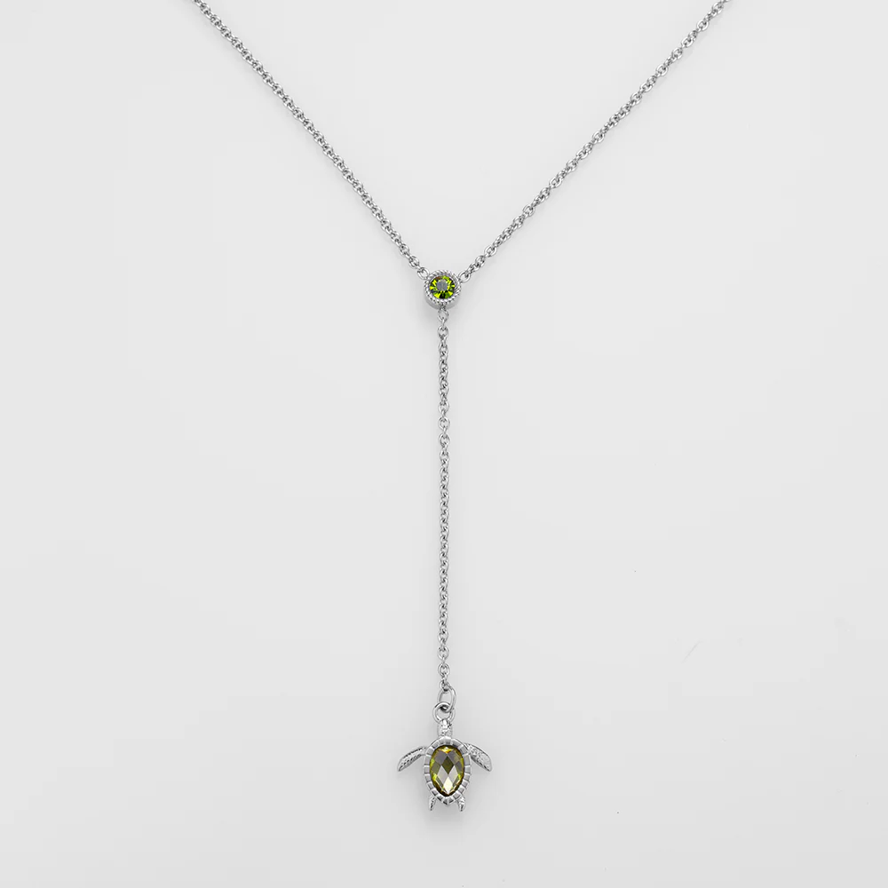 Turtle Y Necklace Silver