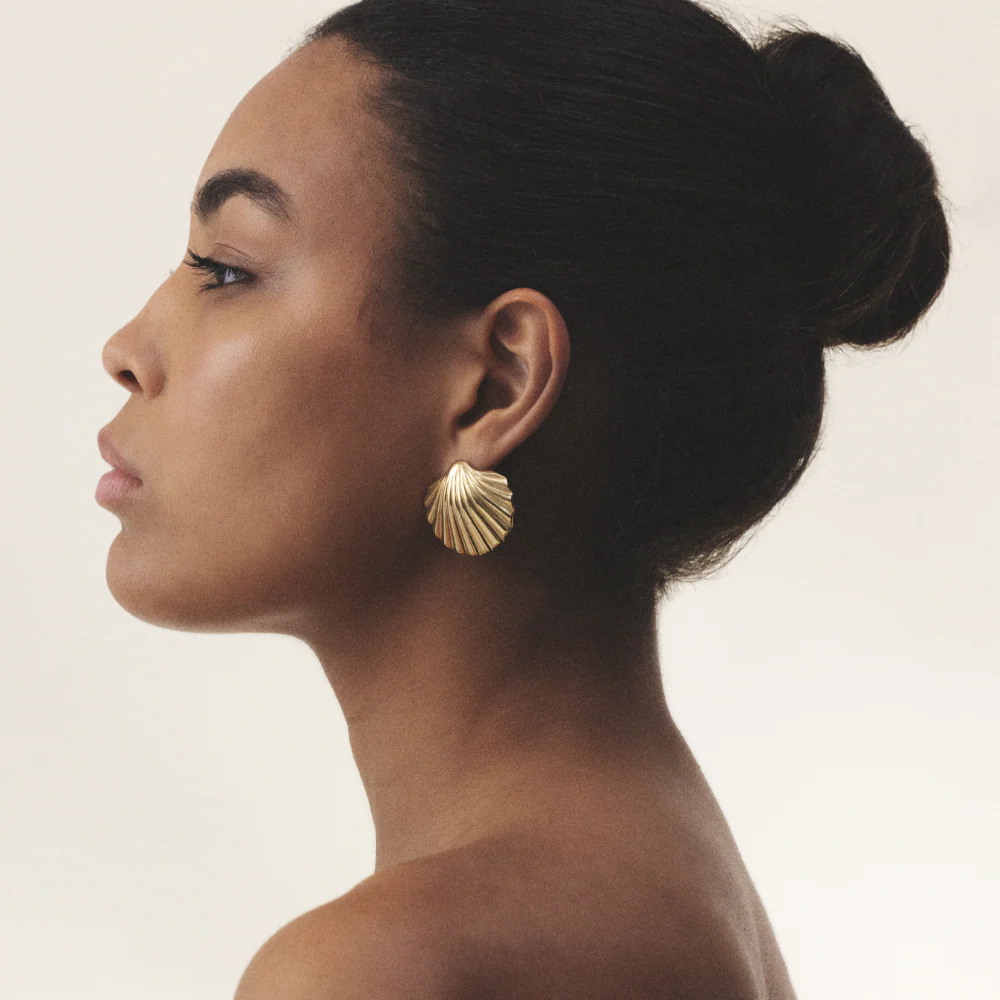 Scallop Big Earring Gold