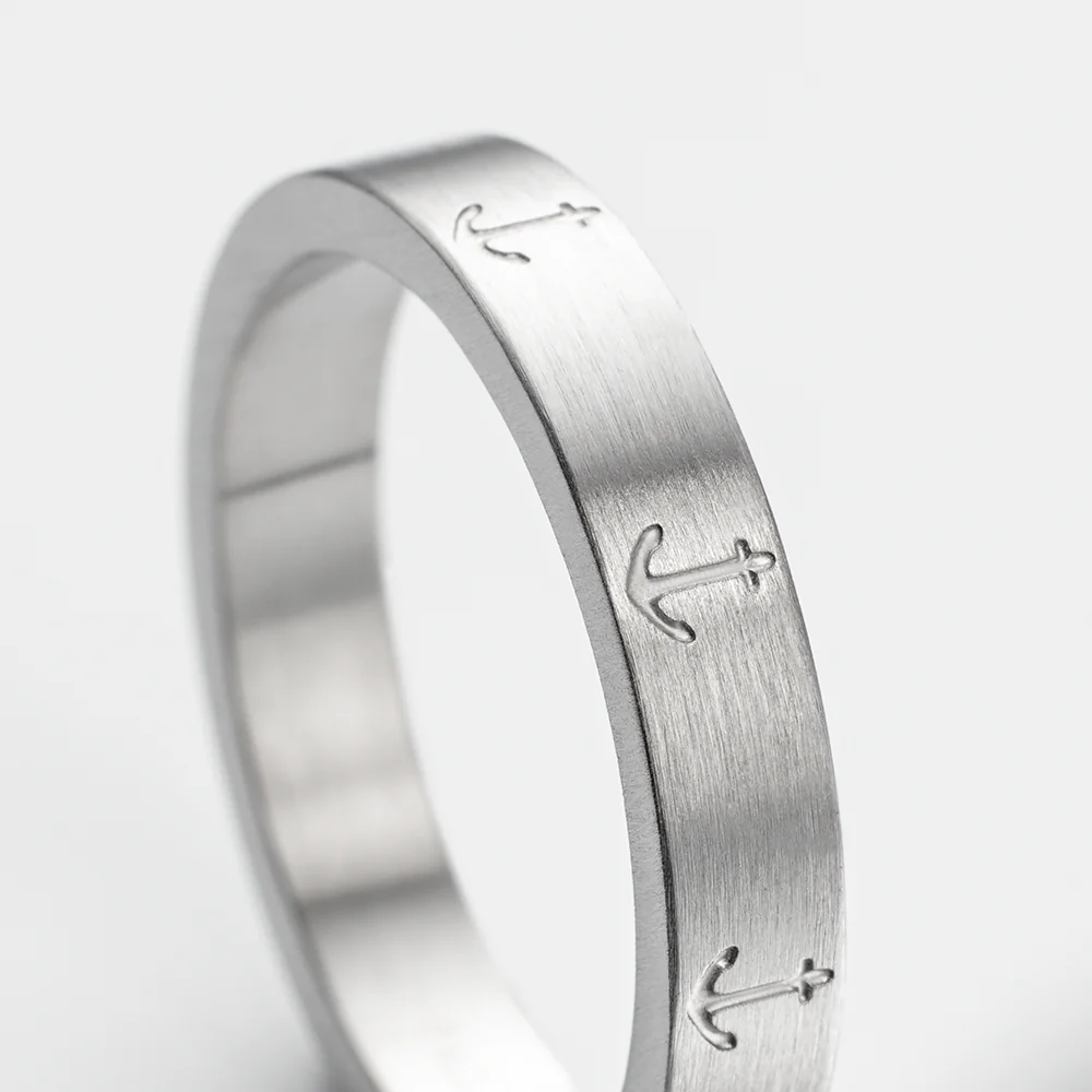 Men's Anchor ring silver