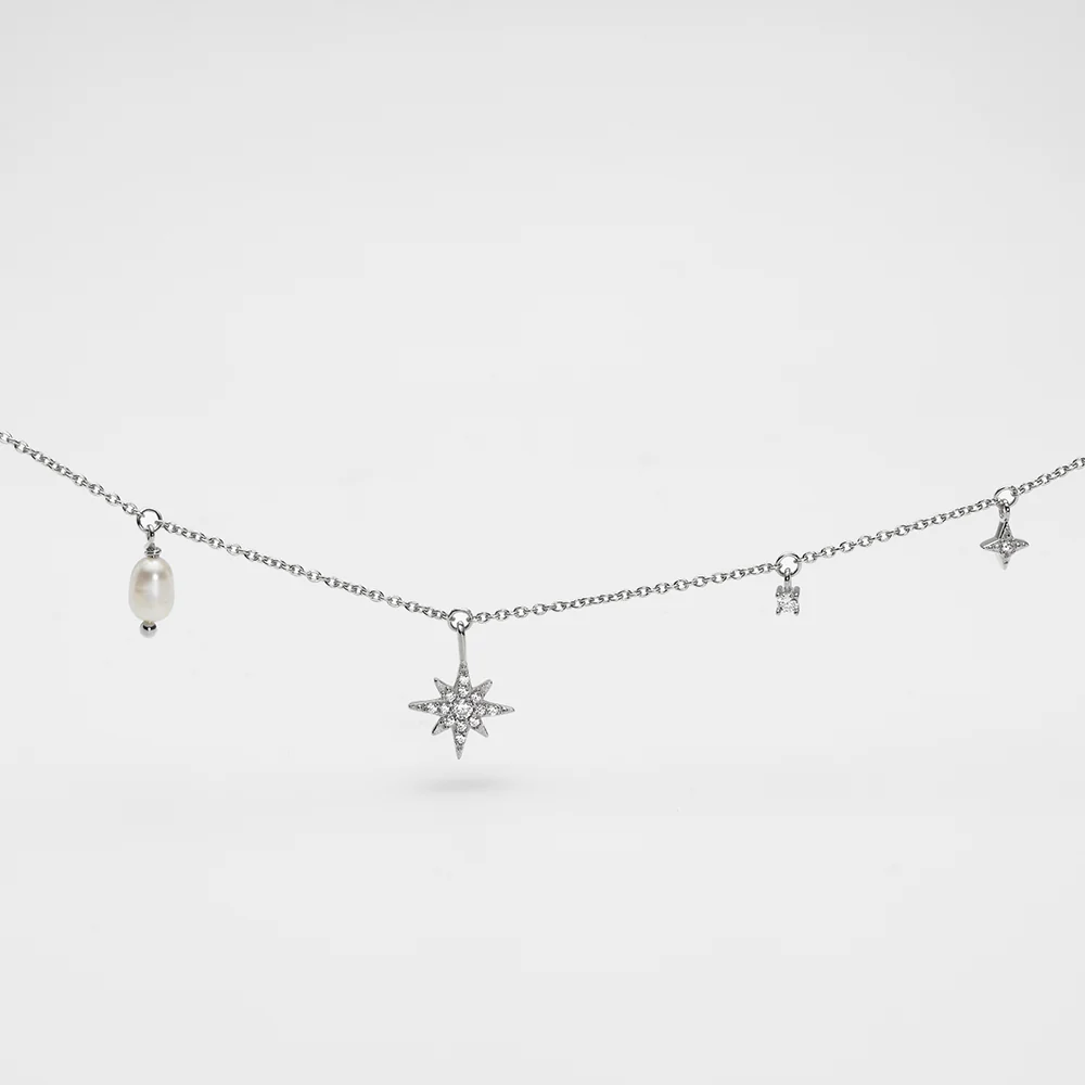 Windrose Celestial Necklace Silver
