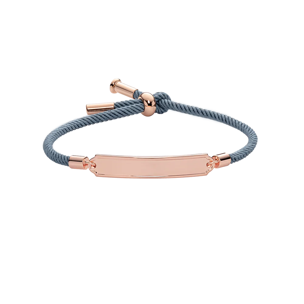 Vitamin Sea Engraved Bracelet Rose Gold Grey