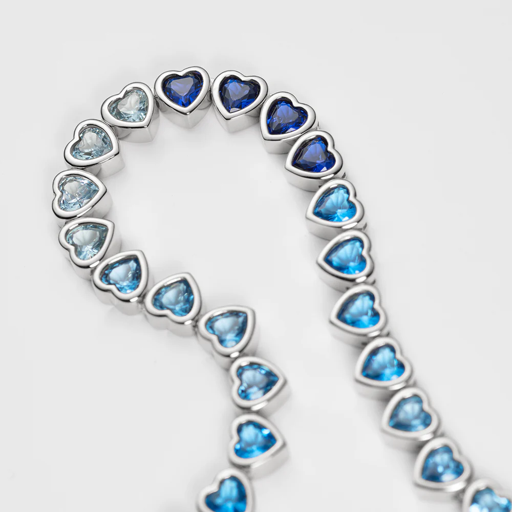 Heart of the Sea Rainbow Necklace Silver