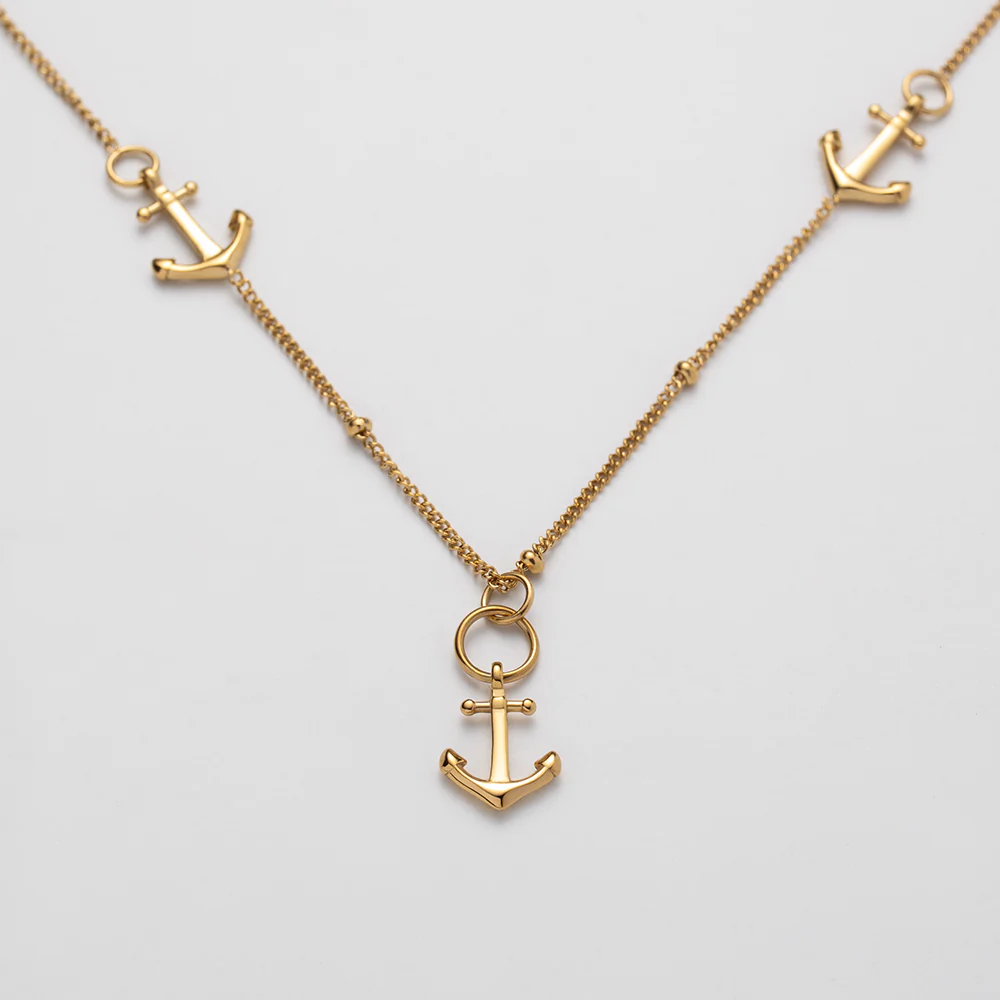 The Anchor II Necklace Gold