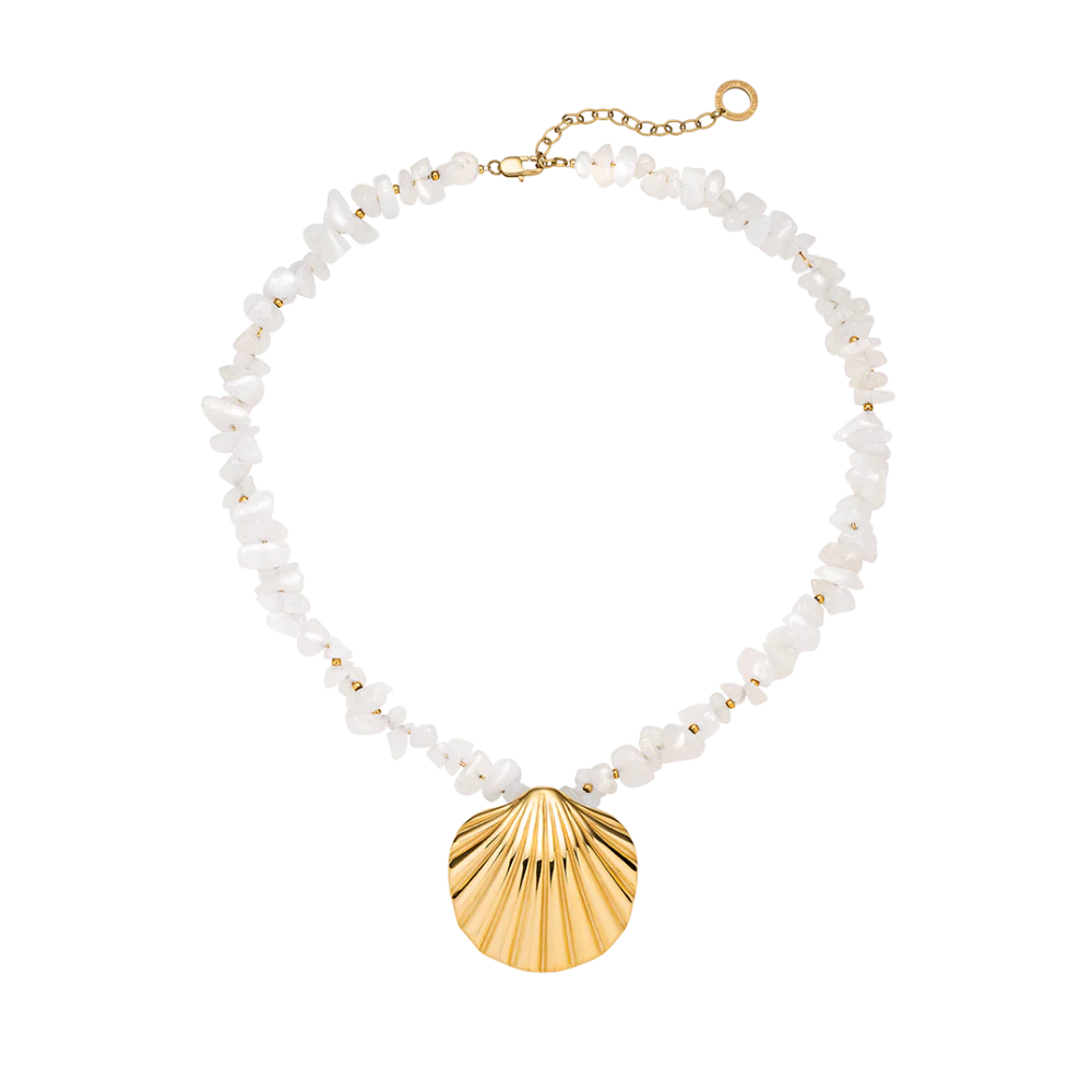 Scallop Big Necklace Gold