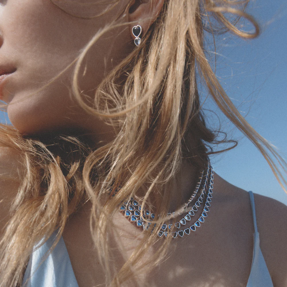 Heart of the Sea​ Rainbow Earring Silver