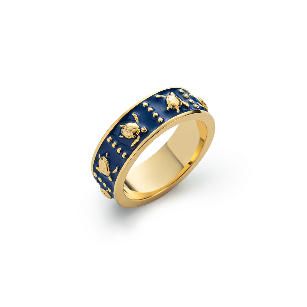Turtle Enamel Ring Gold