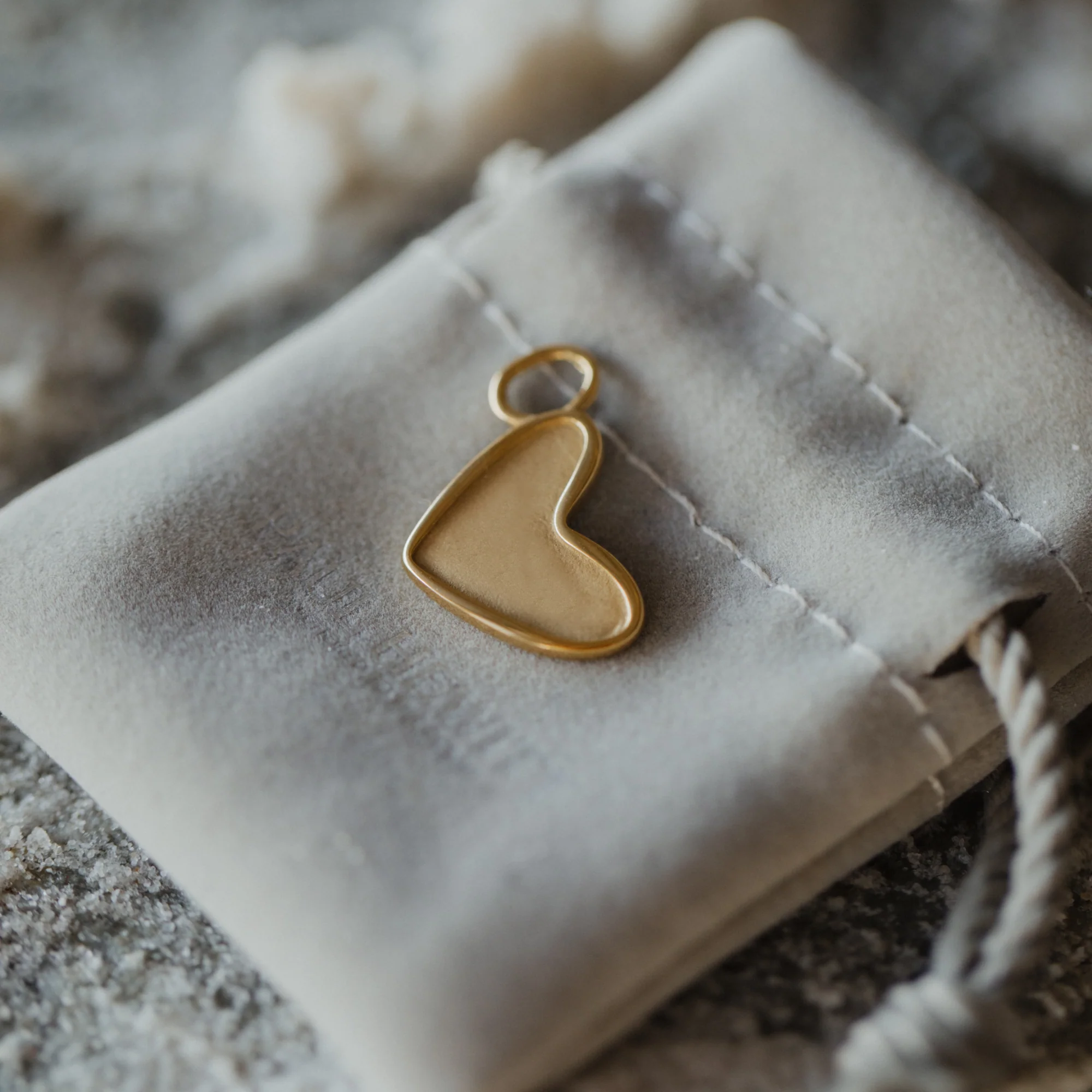 Engravable Heart Charm Gold