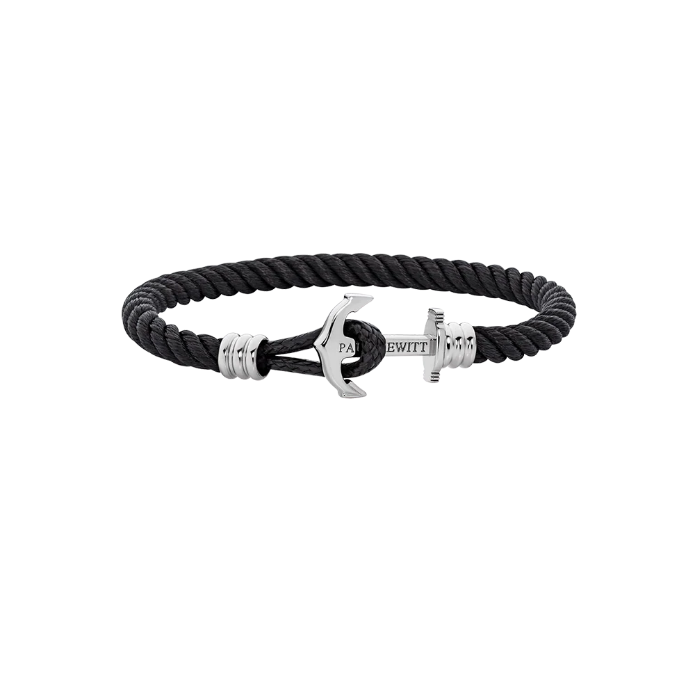 Anchor Bracelet Phrep Lite Silver Nylon Black